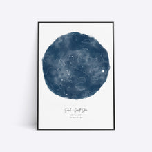 Load image into Gallery viewer, Personalised Night Sky Star Map Print