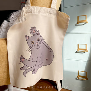 Cat Yoga/Cat Butt Illustration Tote Bag