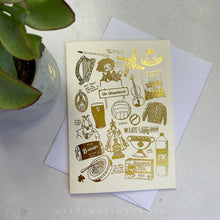 Load image into Gallery viewer, Irish Nostalgia Illustration Gold Foil Greetings Card