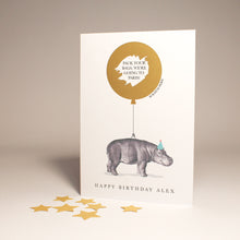 Load image into Gallery viewer, Personalised Hippopotamus Secret Message Card