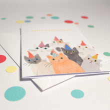 Load image into Gallery viewer, Personalised Illustrated Party Cats Card