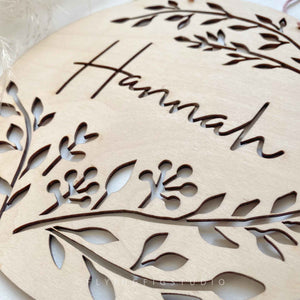 Personalised Wooden Botanical Name Plaque