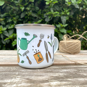 Personalised Head Gardener Enamel Camping Mug