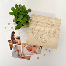 Load image into Gallery viewer, Personalised Star Map Engraved Wooden Memory Box