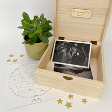 Load image into Gallery viewer, Personalised Star Map Engraved Wooden Memory Box