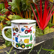 Load image into Gallery viewer, Plain or personalised Farming/Tractor Enamel Mug