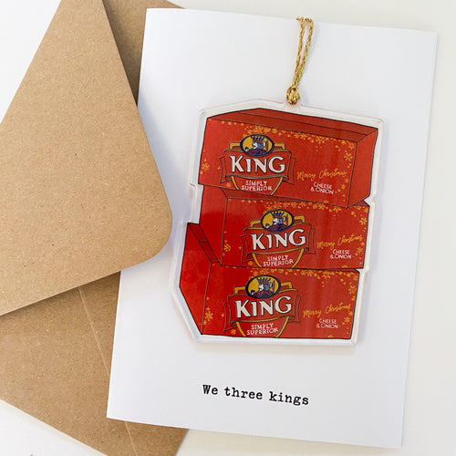 We Three Kings Christmas Card with Decoration