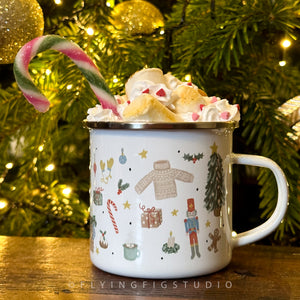 Personalised Enamel Christmas Mug