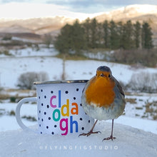 Load image into Gallery viewer, Personalised Spotty Enamel Name Mug