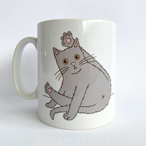 Yoga Cat/Cat Butt Illustration Mug