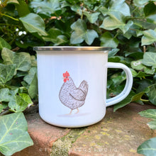 Load image into Gallery viewer, Letter Chicken Illustration Enamel Mug