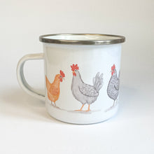 Load image into Gallery viewer, Chickens Illustration Enamel Mug