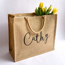 Load image into Gallery viewer, Large Personalised Jute Bag
