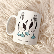 Load image into Gallery viewer, Nice Boobies Illustrated Blue Footed Boobies Mug