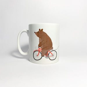Personalised Bear on a Bicycle Ceramic Mug
