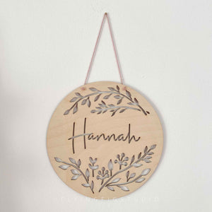 Personalised Wooden Botanical Name Plaque