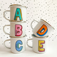 Load image into Gallery viewer, Personalised Letter Enamel Mug