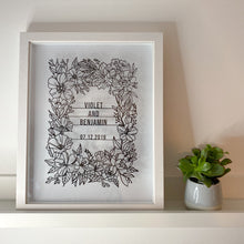 Load image into Gallery viewer, Personalised Floral Papercut