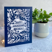 Load image into Gallery viewer, Personalised Navy Botanical Laser Cut Card