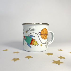 Personalised Enamel Space Mug