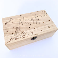 Load image into Gallery viewer, Personalised Bears and Stars New Baby Memory Box