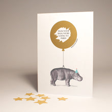 Load image into Gallery viewer, Personalised Hippopotamus Secret Message Card