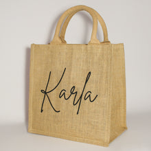 Load image into Gallery viewer, Personalised Name Jute Bag