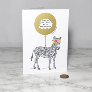 Personalised Zebra Secret Message Card