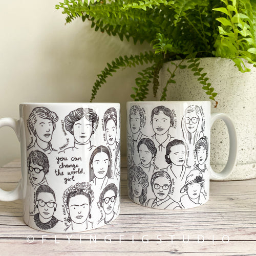 You Can Change the World Girl Feminist Icons Ceramic Mug