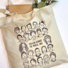 Load image into Gallery viewer, &#39;You Can Change the World Girl&#39; Illustration Tote Bag