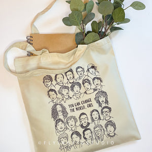 'You Can Change the World Girl' Illustration Tote Bag